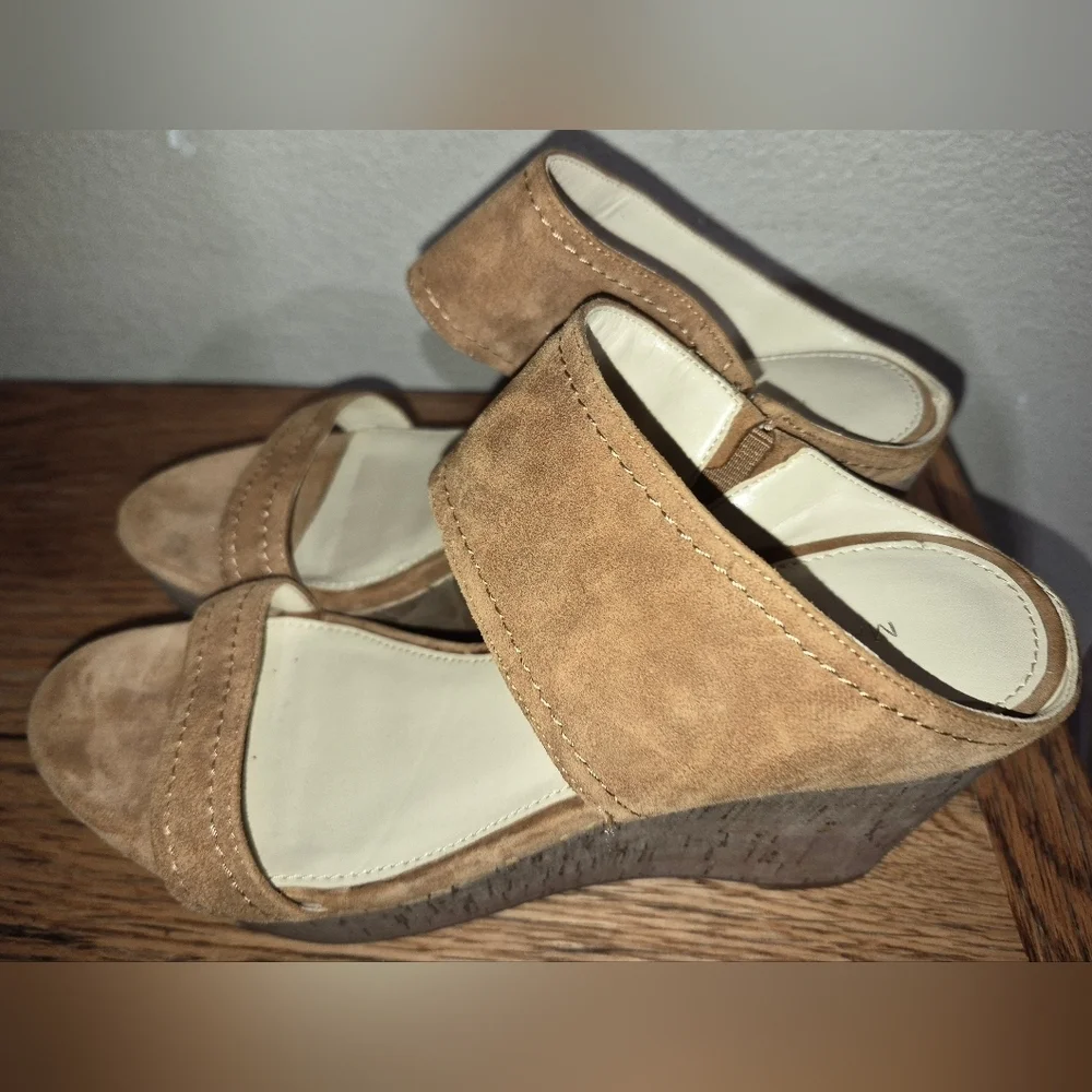 Marc Fisher Cork Wedge Slide, Tan/Neutral